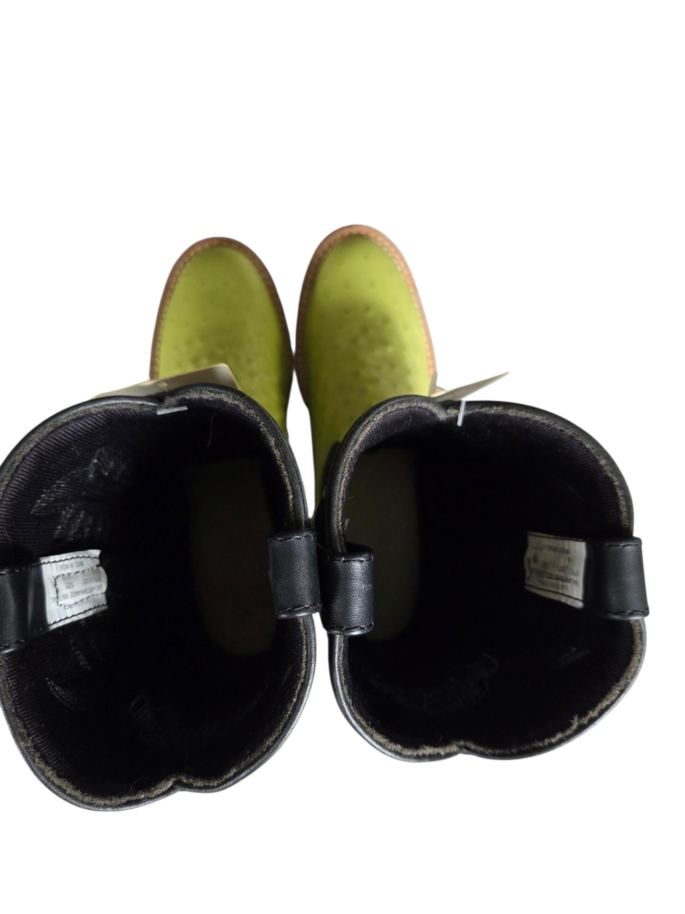 Smoky Mountain Lime Green Ostrich Print Leather Western Boots Youth 5 Women 7 - Picture 5 of 10